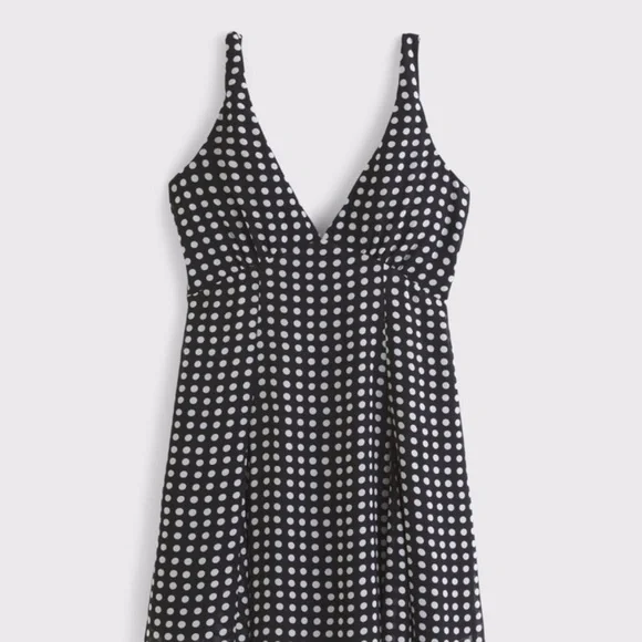 Abercrombie & Fitch Black Mini Dress with White Polka Dots - Picture 3 of 7